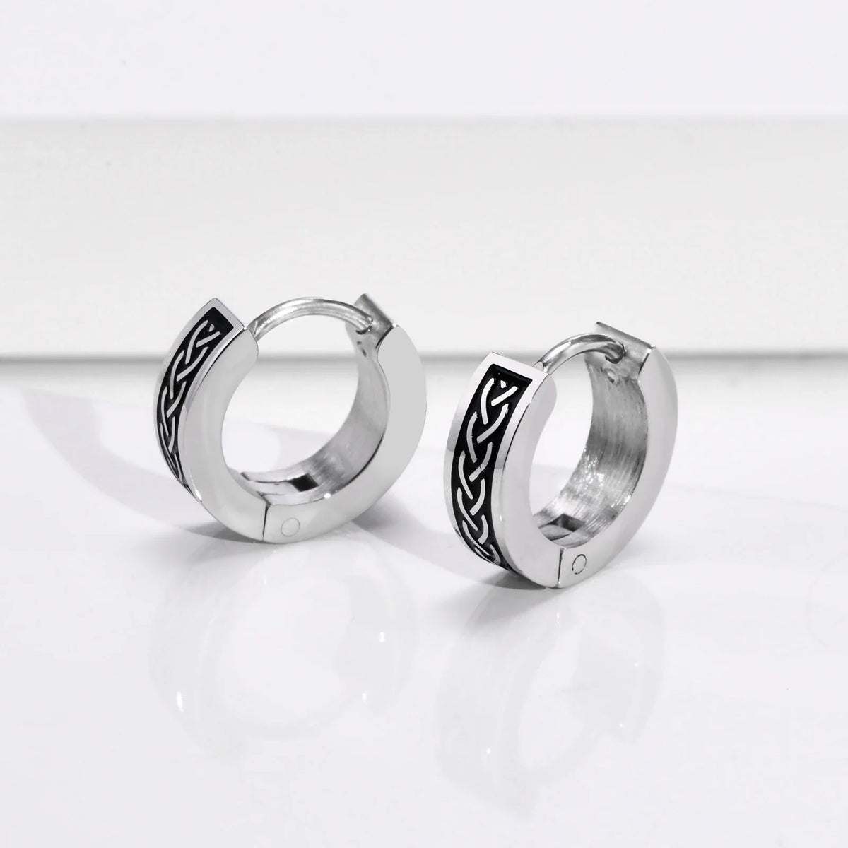 Mens Celtic Knot Hoop Earrings | Hypoallergenic Stainless Steel