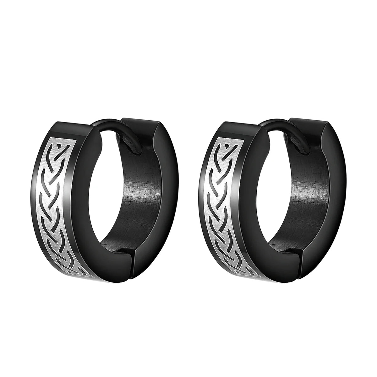Mens Celtic Knot Hoop Earrings | Hypoallergenic Stainless Steel