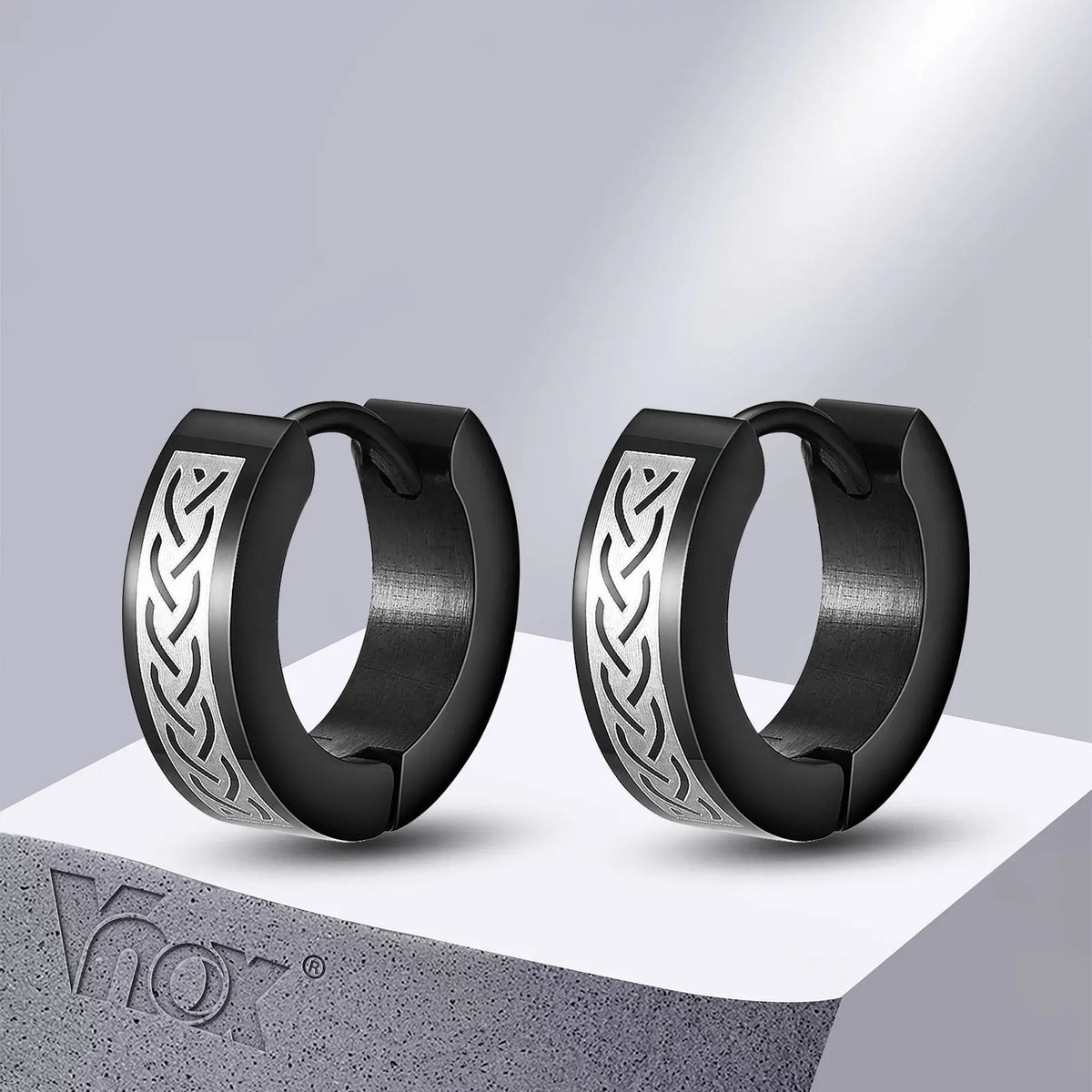 Mens Celtic Knot Hoop Earrings | Hypoallergenic Stainless Steel