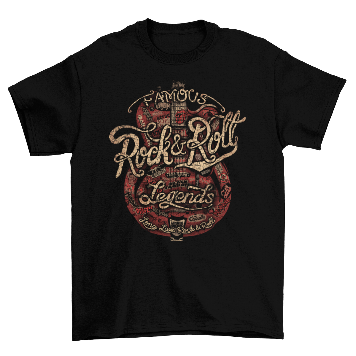 Rock & Roll Legends Script T-shirt